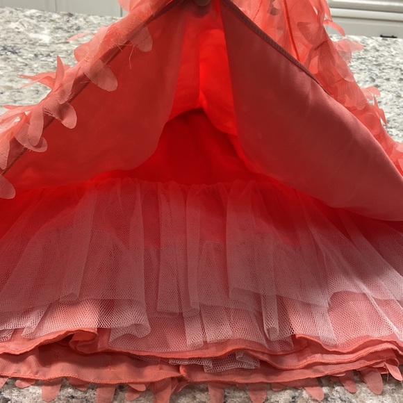 American Princess | formal coral party dress with built in tulle petticoat - Picture 8 of 16